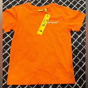 Off-White Kids Bright Orange Logo Tee